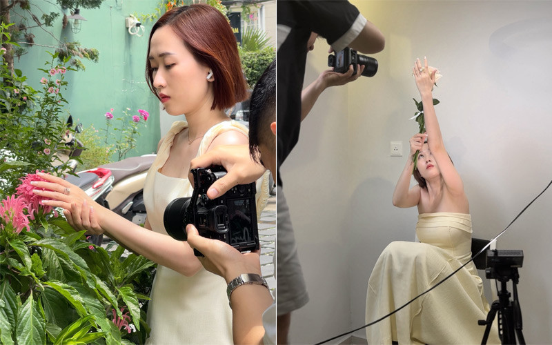 Tuyến trong một buổi chụp mẫu.