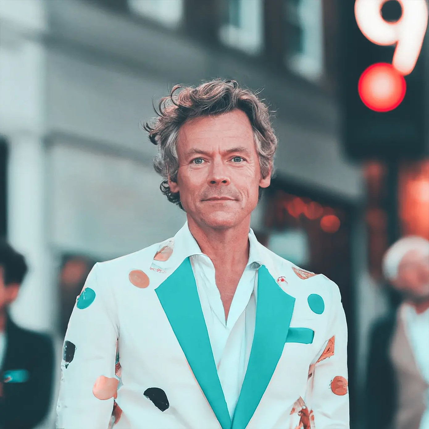 So với hình ảnh ở hiện tại, Harry Styles có khác biệt rõ rệt khi được làm già đi một cách nhân tạo.