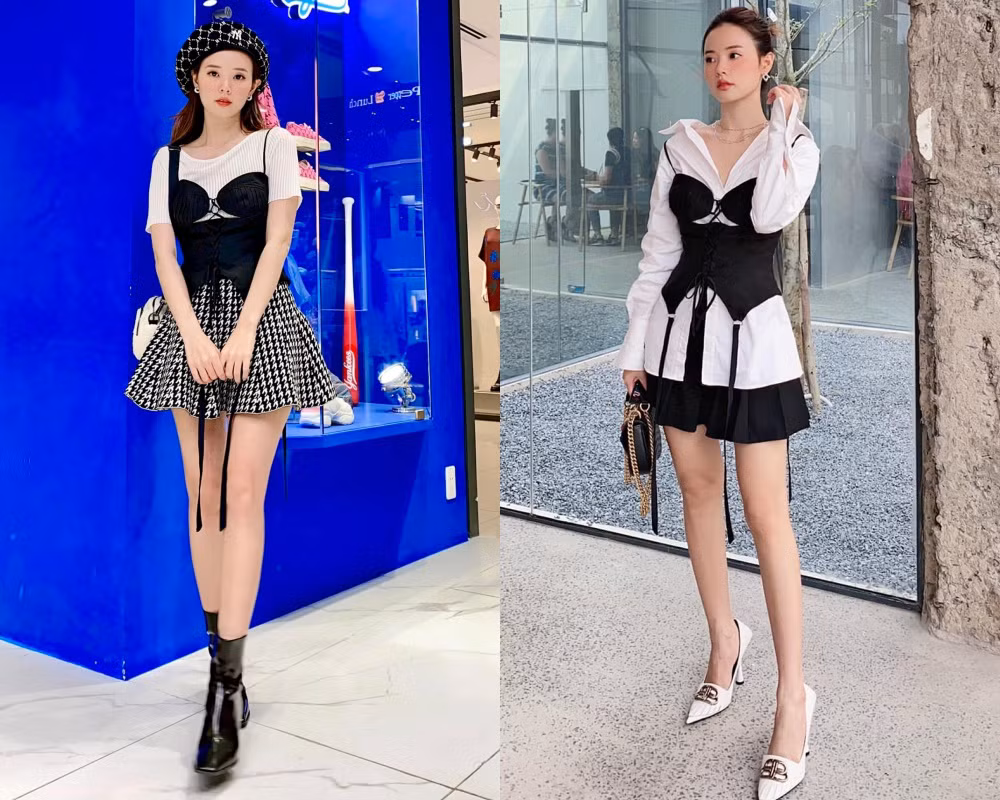 Chỉ với một chiếc áo corset kết hợp cùng công thức lên đồ, nhưng đổi khác một chút, Midu đã có được hình ảnh mới mẻ hơn. Chỉ với một chiếc áo corset kết hợp cùng công thức lên đồ, nhưng đổi khác một chút, Midu đã có được hình ảnh mới mẻ hơn.