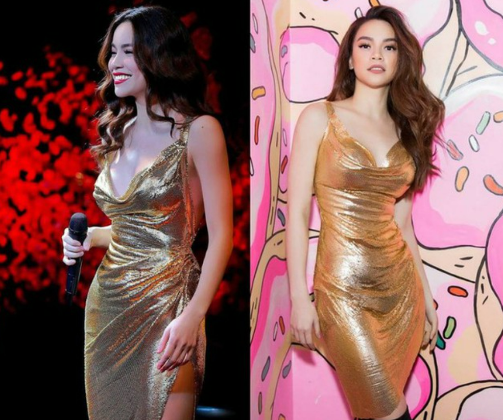 Ngoài ra, Hà Hồ còn biến hóa chiếc váy cũ thành mới bằng cách thay đổi độ dài, mix match phụ kiện và kiểu tóc khác, tạo nên một tổng thể mới mẻ hơn.