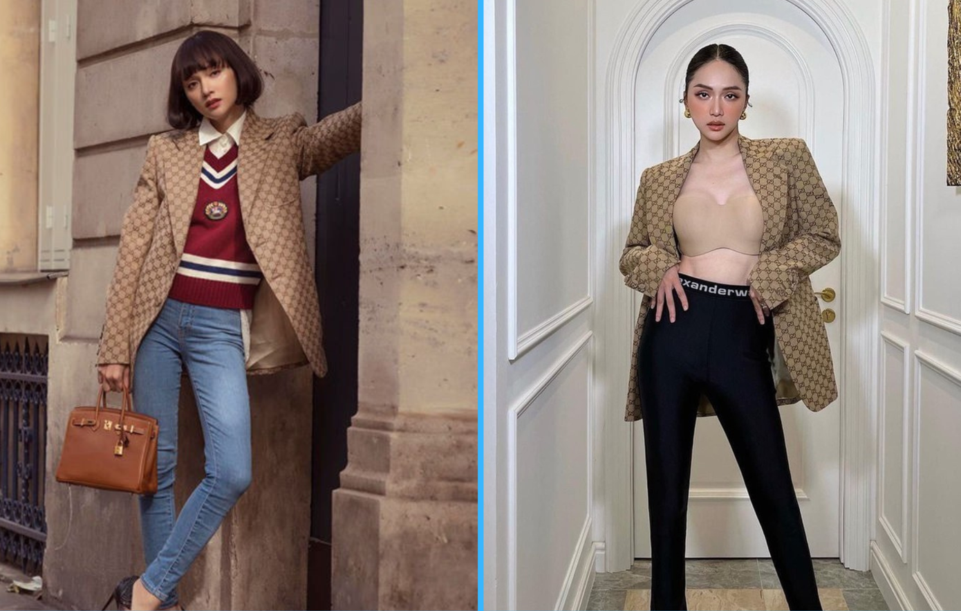 Cùng một chiếc áo khoác nhưng sau một thời gian dài mặc lại, Hương Giang lại biến nó thành một set đồ hợp xu hướng.