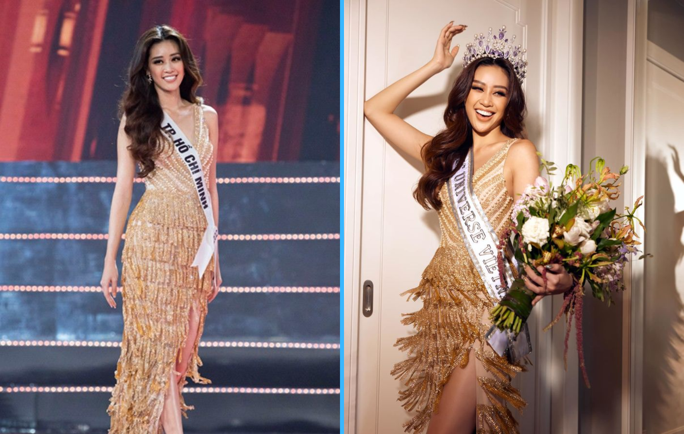 Chiếc váy trong đêm đăng quang Miss Universe 2019 được Hoa hậu Khánh Vân diện lại ngay trước thềm hết nhiệm kỳ, chứng minh nhan sắc và vóc dáng ngày càng thăng hạng.