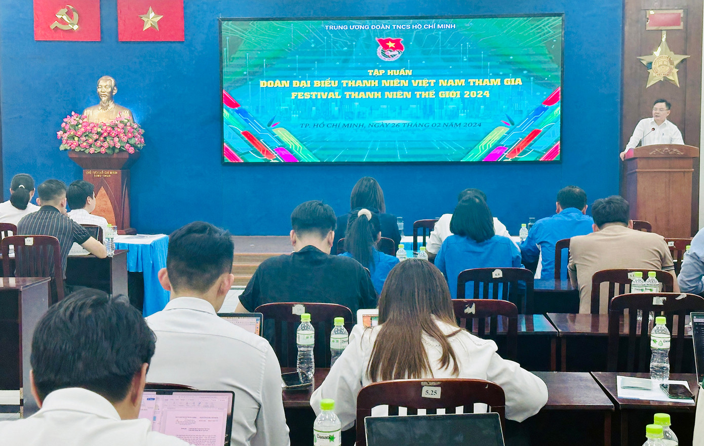 Chương trình tập huấn đoàn đại biểu thanh niên Việt Nam tham gia Liên hoan Thanh niên thế giới 2024. Ảnh: Xuân Tùng
