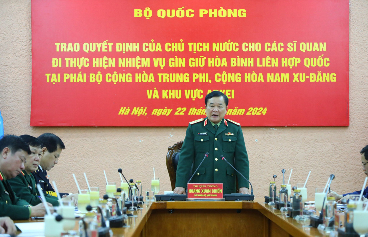 Thượng tướng Hoàng Xuân Chiến phát biểu tại buổi lễ.