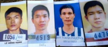 Hình ảnh bốn tên phạm nhân vừa trốn trại tại Thanh Hóa 