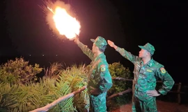 Bộ đội Biên phòng hướng dẫn tàu ở đặc khu Hoàng Sa vòng tránh bão Bualoi 