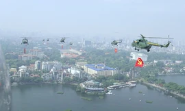 Cánh bay trực thăng dệt trang sử vàng