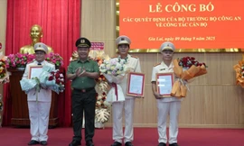 Công bố quyết định của Bộ trưởng Bộ Công an về công tác cán bộ ở Gia Lai