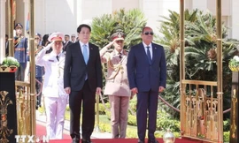 Lễ đón Chủ tịch nước Lương Cường thăm cấp Nhà nước Cộng hòa Arab Ai Cập