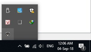 Biểu tượng phần mềm WifiAudio xuất hiện trên khay hệ thống của Windows