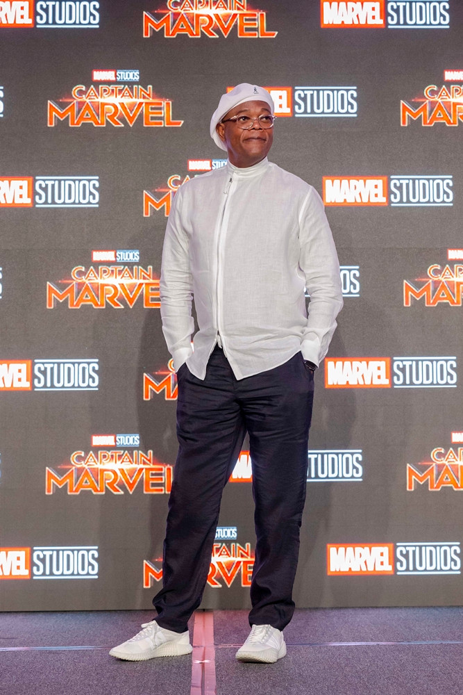 Samuel L. Jackson - nam diễn viên thủ vai Nick Fury quen thuộc cũng xuất hiện thân thiện trước công chúng