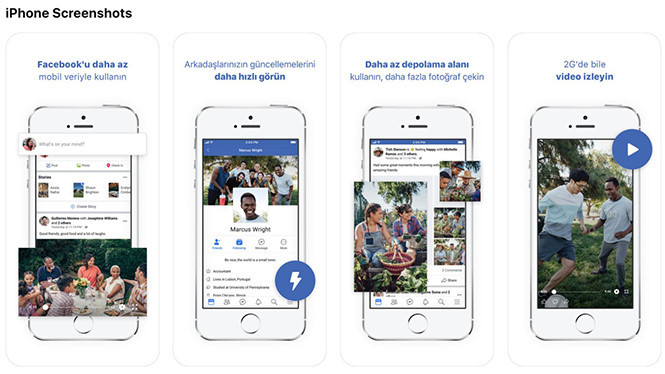 Facebook Lite cho iOS đã có mặt tại thị trường Thổ Nhĩ Kỳ. ẢNH: CHỤP MÀN HÌNH.