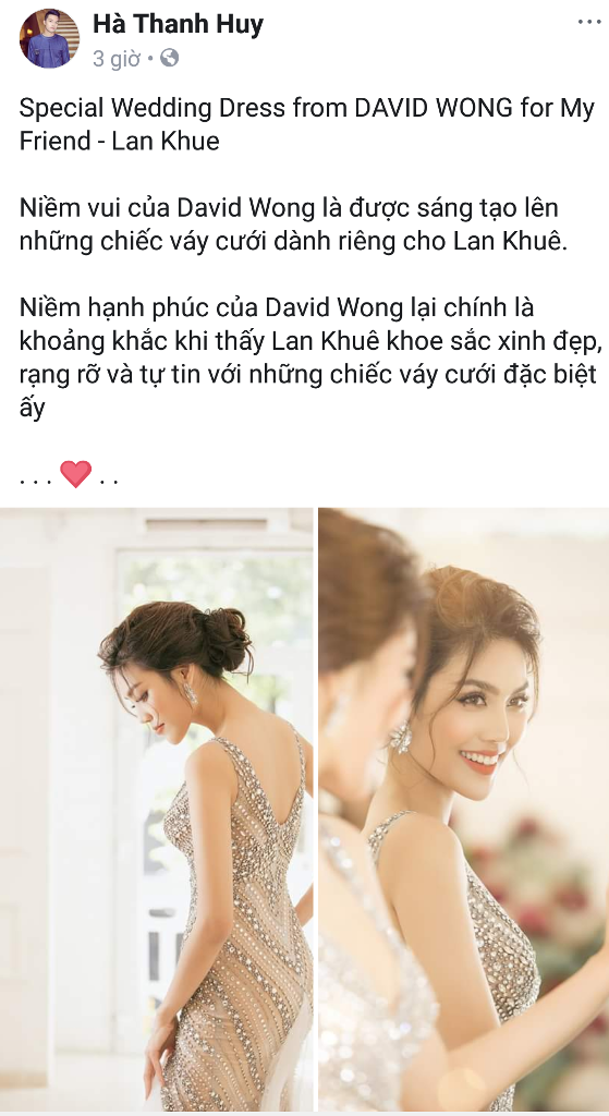 Dòng trạng thái của NTK Hà Thanh Huy.