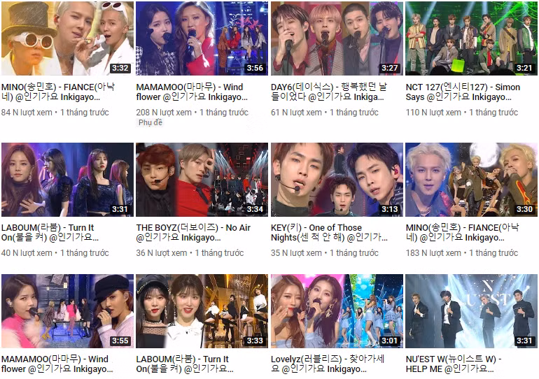 Inkigayo của đài SBS và M!Countdown của Mnet rất có tâm trong việc chọn ảnh thumbnail.