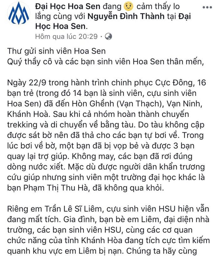 Bức tâm thư cảm động của cô Hiệu trưởng được hàng ngàn lượt chia sẻ. (Ảnh chụp màn hình) Bức tâm thư cảm động của cô Hiệu trưởng được hàng ngàn lượt chia sẻ. (Ảnh chụp màn hình)