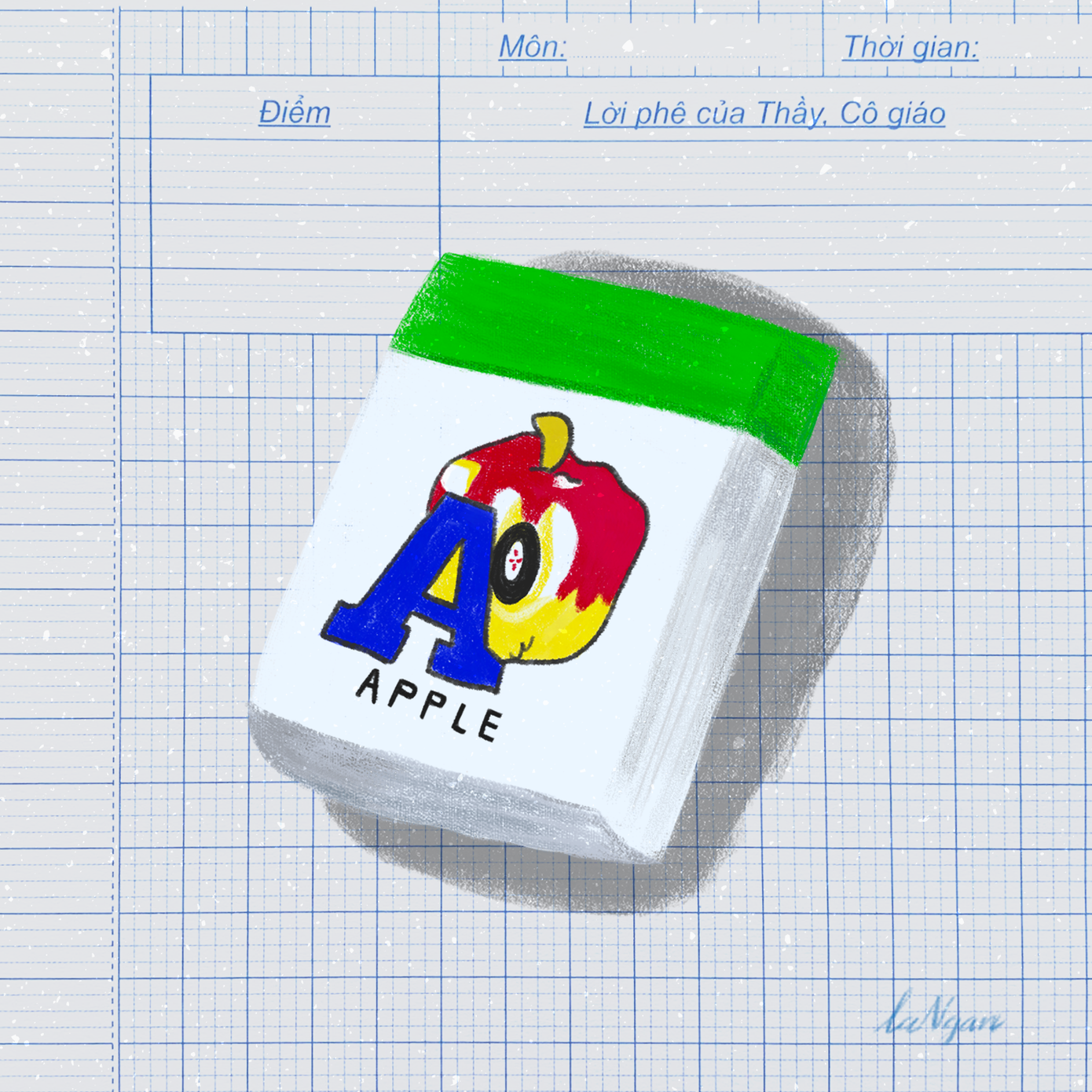 Gôm trái táo với hương thơm cực kỳ quyến rũ, học tiết 5 mà nghe mùi thơm này thì... chẹp!