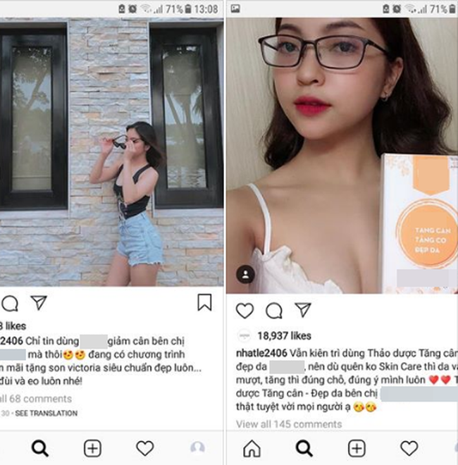 Nhật Lê quảng cáo thuốc giảm cân, tăng cân chỉ cách nhau 5 ngày.