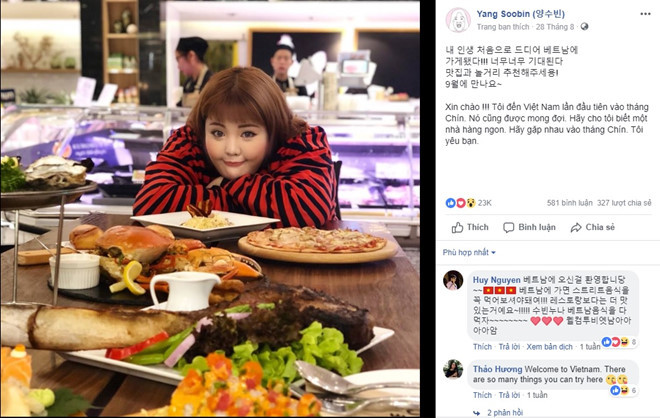 Dòng thông báo trên trang cá nhân của nàng mập.