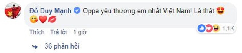 Nhờ Duy Mạnh mà chúng ta biết được, các cầu thủ còn gọi thầy Park là "oppa" nữa này.
