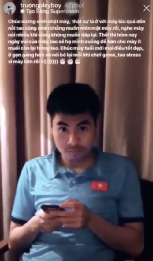 Đức Huy nhận lời chúc "lầy lội" từ Xuân Trường.