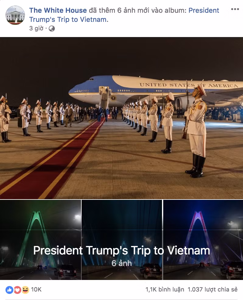 Nhà Trắng đăng tải những hình ảnh về chuyến đi của ông Trump.