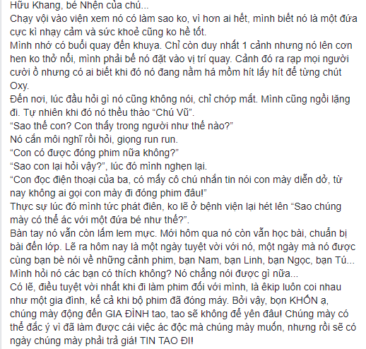 Nguyên văn dòng trạng thái của đạo diễn Đinh Tuấn Vũ.