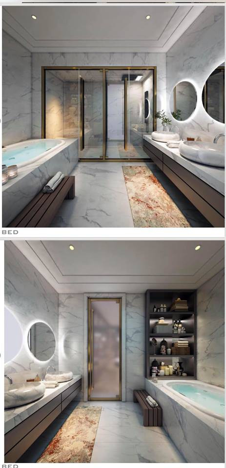 Phòng tắm khiến nhiều người phải trầm trồ vì không thua kém gì so với khách sạn 5 sao.