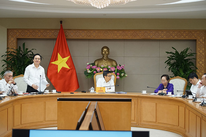 Cuộc họp Hội đồng quốc gia về giáo dục và phát triển nguồn nhân lực bàn về phương án thi THPT quốc gia sau năm 2020 Ảnh: Xuân Phú