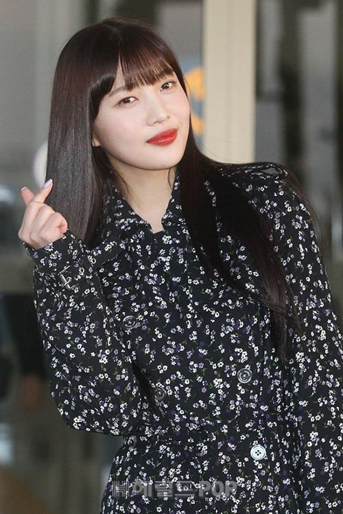 Trước đó khi ra sân bay, Joy cũng trung thành với style vintage và trang phục Michael Kors.