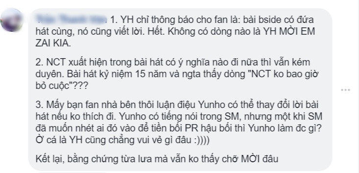 Fan DBSK bày tỏ sự bức xúc trước lời rap của Tae Yong.