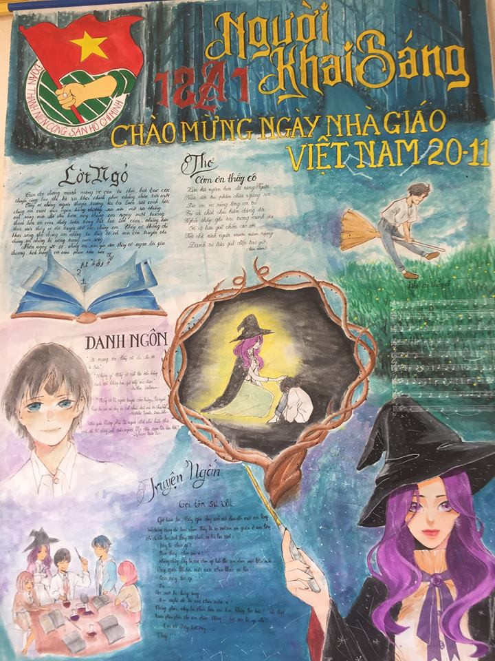 Báo tường của học sinh THPT Gio Linh.