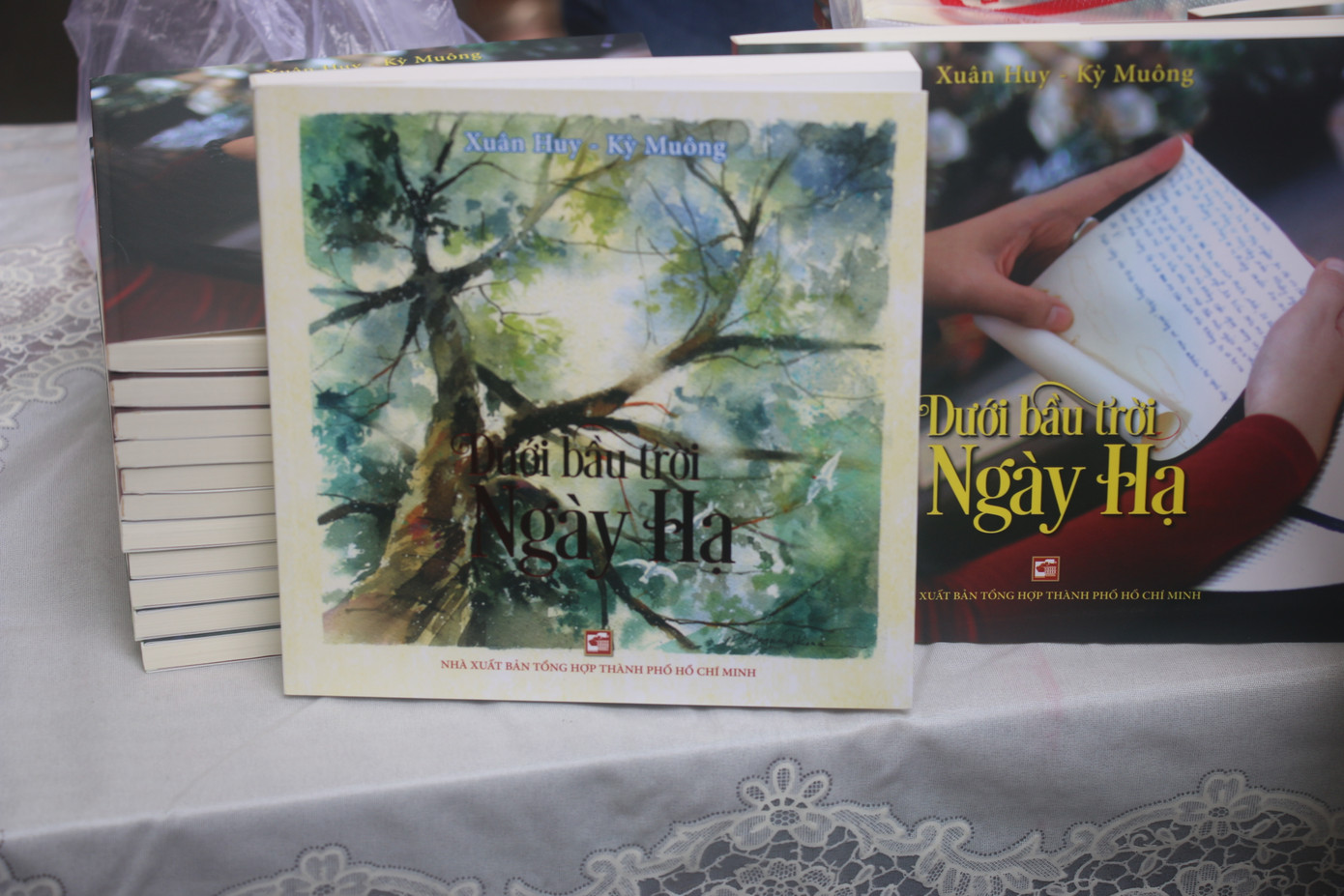 Cận cảnh quyển sách Dưới bầu trời ngày hạ phiên bản đặc biệt (trái) và phiên bản thường
