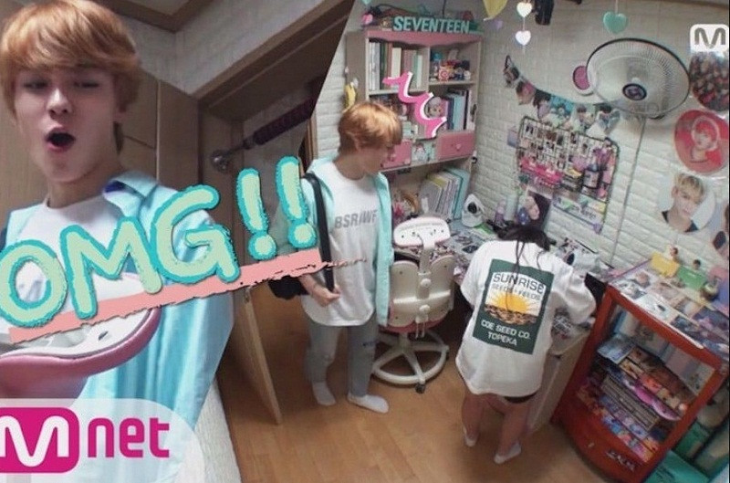 Vernon “mắt chữ O, mồm chữ A” khi bước vào căn phòng của nữ sinh.