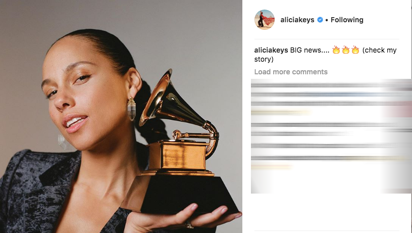 Alicia hào hứng đăng tải thông tin trên Instagram của mình.