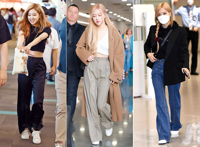 Khi diện quần cạp cao dáng rộng, nữ idol được khen vì trông rất sành điệu, tôn lên vòng eo 