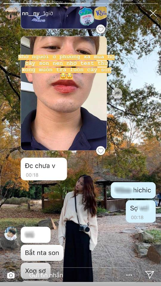 Người yêu Minh Vương đăng lên story Instagram đoạn nói chuyện giữa cô và anh chàng. Người yêu Minh Vương đăng lên story Instagram đoạn nói chuyện giữa cô và anh chàng.