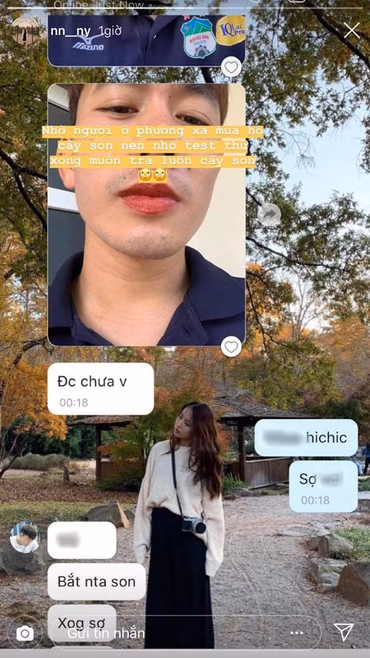 Người yêu Minh Vương đăng lên story Instagram đoạn nói chuyện giữa cô và anh chàng.