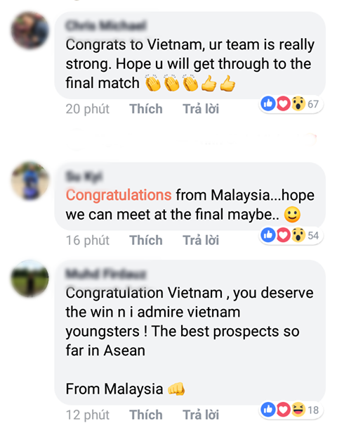 Chúc mừng Việt Nam, nhiều fan bóng đá Malaysia cũng không quên &quot;đính kèm&quot; lời hẹn gặp ở Chung kết cho cả hai đội.