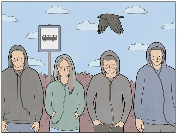 Tuy chúng ta đứng gần nhau nhưng thế giới của mỗi chúng ta lại tách biệt nhau.