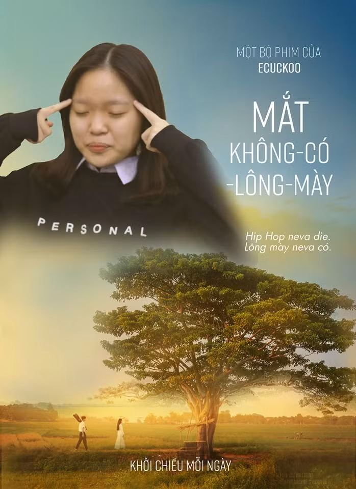 Còn đây là mắt không có lông mày.