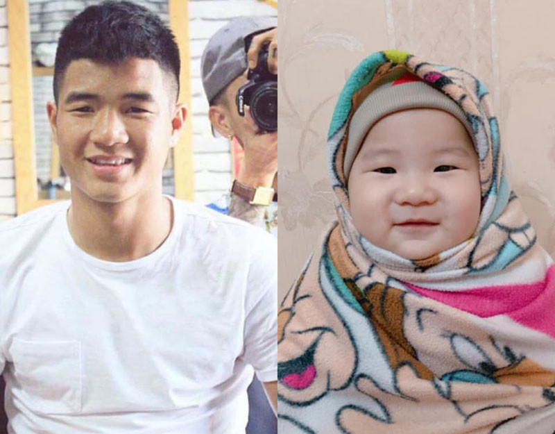 Em bé sở hữu gương mặt giống cầu thủ Hà Đức Chinh. Ảnh: Ngạc Lan Anh.