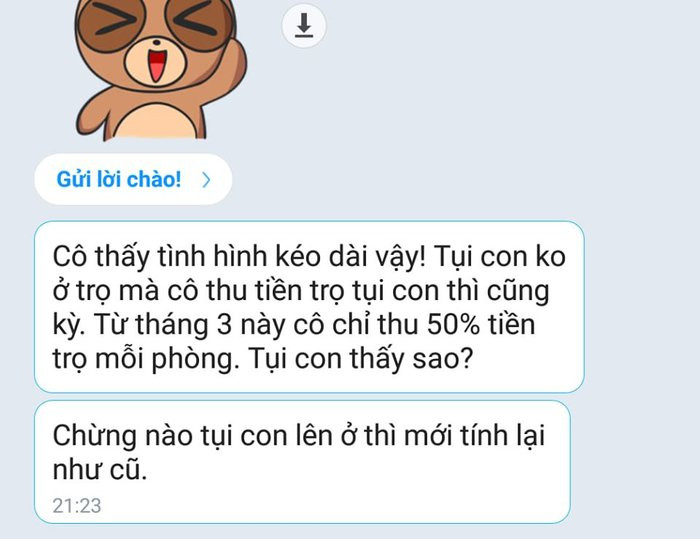 Các chủ nhà trọ đều nắm được tâm lý của sinh viên nên đa phần đã chọn cách san sẻ sự yêu thương trước tình hình dịch bệnh như hiện nay.