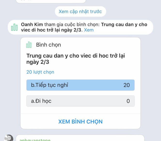 Đa số phụ huynh chọn phương án tiếp tục nghỉ.