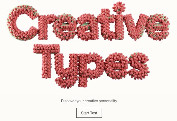 Để bắt đầu bạn hãy nhấn vào nút “Start Test” dưới Creative Types.