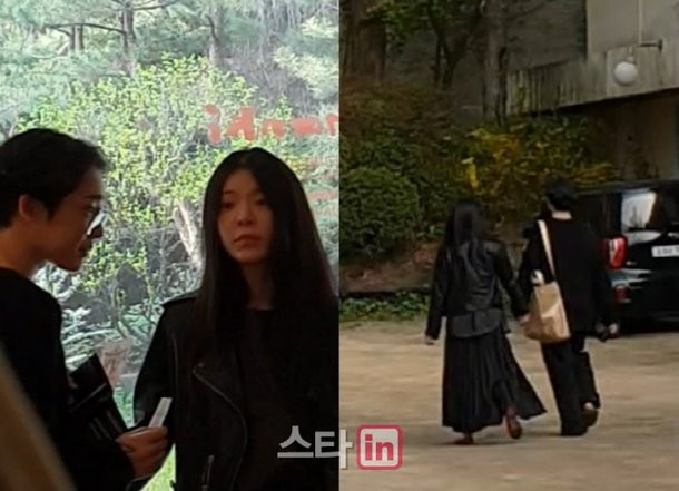 Cặp đôi không ngại nắm tay nhau tình tứ.