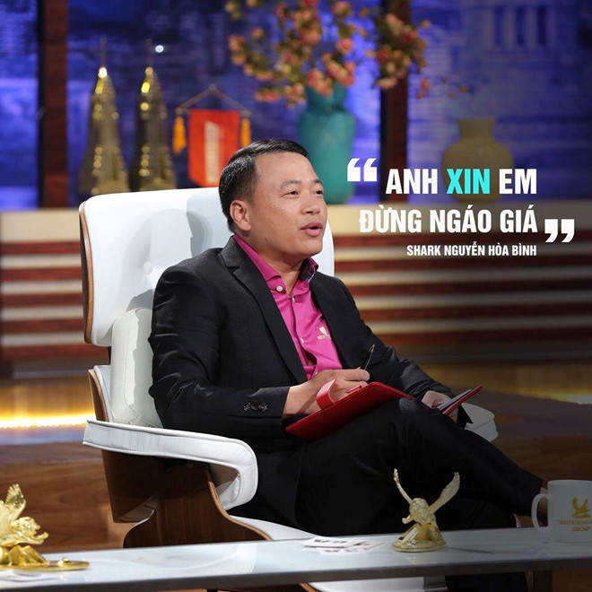 &quot;Đừng ngáo giá&quot; là lời khuyên mà Shark Bình nhắc lại 2 lần cho founder của start up Khánh Trình. Ảnh: Shark Nguyễn Hòa Bình.