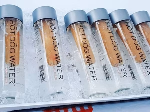 Những chai “Nước Xúc Xích” trông rất bắt mắt được bày bán.