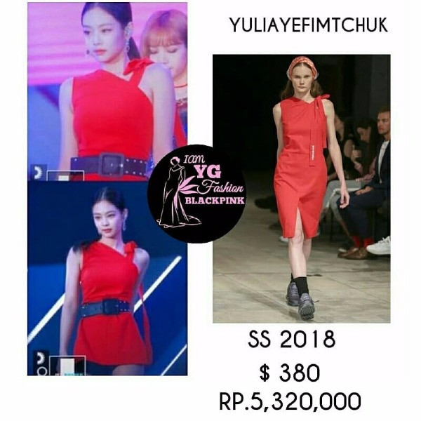  Jennie đúng là rất hợp với những món đồ đỏ rực vì chúng giúp tôn nước da trắng mịn của cô nàng thêm mấy phần. Nhưng giá như thiết kế này không bị cắt ngắn đi quá nhiều, thì sẽ cân đối và kín đáo hơn.