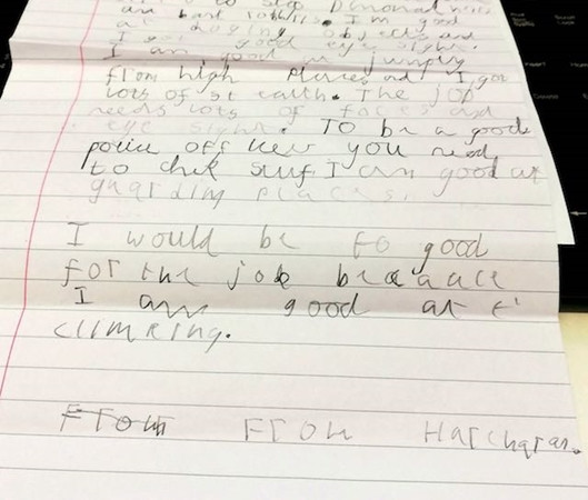 Bức thư mà Harcharan gửi đến Sở Cảnh sát.