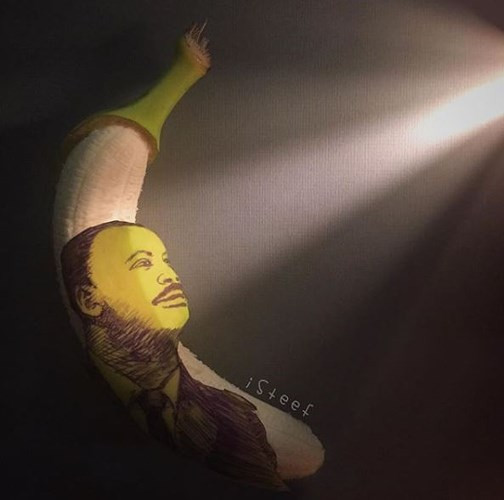 Bức chân dung Martin Luther King Jr đầy ấn tượng của họa sỹ Stephan Brusche.